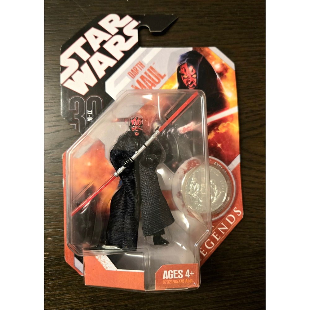 2007 Star Wars 30th Anniversary Saga Legends Darth‎ Maul w/ Collector Coin New
